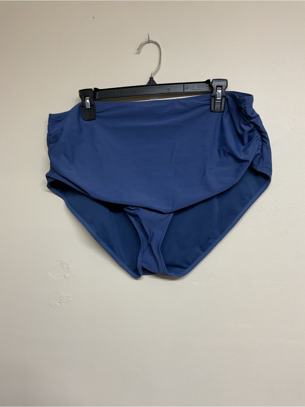 High-Waist Navy Bikini Bottoms with Tummy Panel